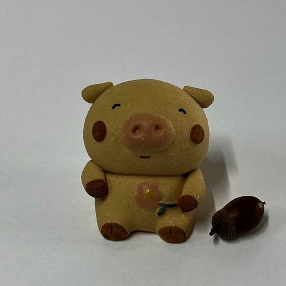 Ohanakobuta O-236 陶瓷/豬/豬 第4張的照片