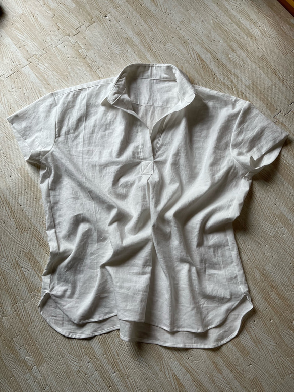 【福袋】コットンリネンの半袖スキッパーシャツとリネンのナチュラルジレ 2枚目の画像