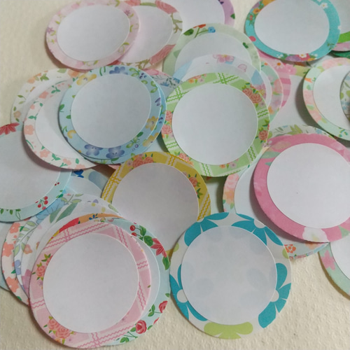 丸型コメントカード#1166☆花柄 メッセージカード クラフト