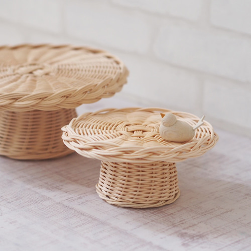 小さなラタンのコンポート コンポートスタンド丨ラタンスタイル 丨 RATTAN STYLE