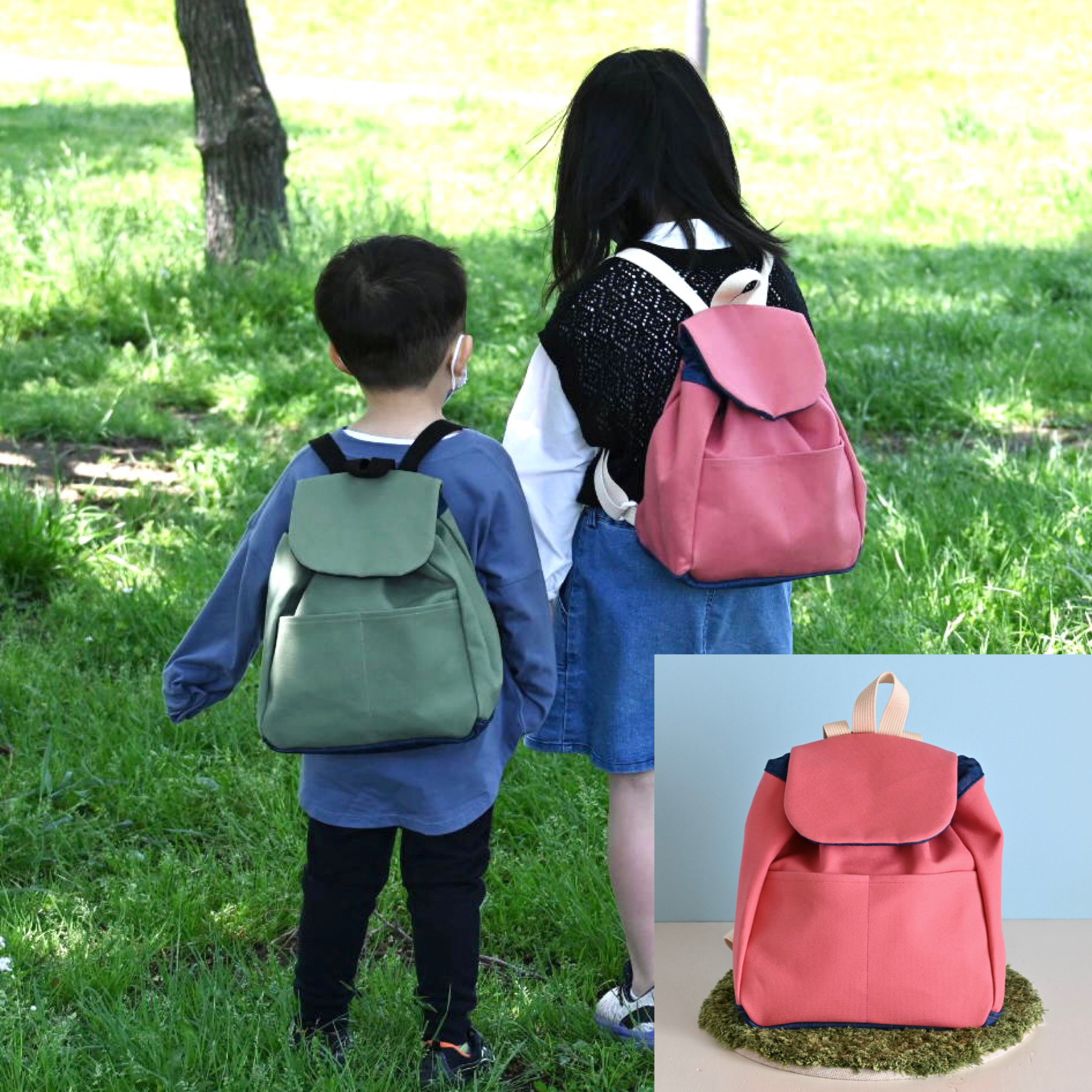 (手づくり)\"絵本の中の世界観\"デニムレザーリュックバックパック刺繍風景帆布 Amazon.co.jp: ヴィンテージ芸術的な刺繍の女性キャンバスバック