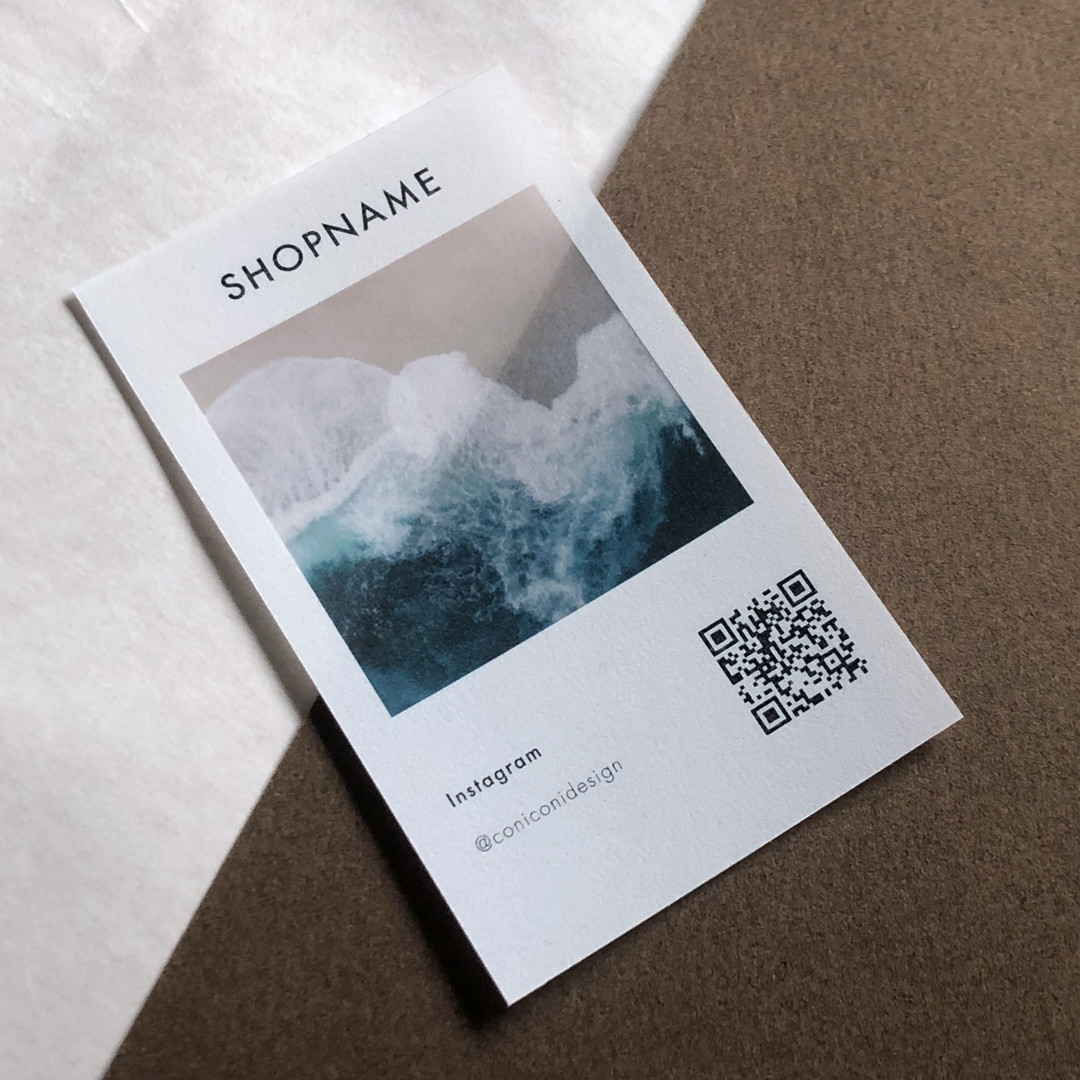 透け感 トレーシングペーパー  白印刷 中窓 写真入れ カラー ショップカード QRコード 名刺 サイズ