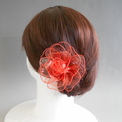 花簪　薔薇・バラ（黄・紫・薄赤・オレンジ）コーム　髪飾り 8枚目の画像