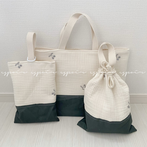 送料無料】入園入学3点セット(さくらんぼ柄)ベージュ レッスン