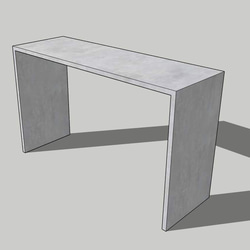 モルタルチックなコの字テーブル～size300(サイズオーダー製作) 1枚目の画像