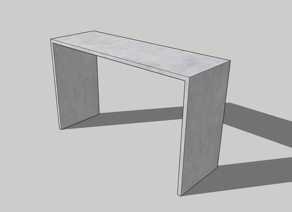 モルタルチックなコの字テーブル～size300(サイズオーダー製作) 1枚目の画像