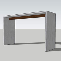 モルタルチックなコの字テーブル～size300(サイズオーダー製作) 2枚目の画像
