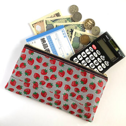 畳縁　小袋子　口罩盒　筆盒　草莓　日式 第3張的照片