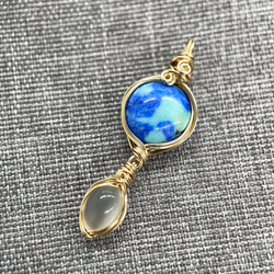 スリーピングビューティーターコイズ14kgfワイヤーラップピアス ピアス