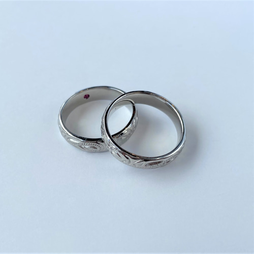 愛と絆』Hawaiian Jewelry ペアリング 指輪 ステンレス 名入れ 刻印 
