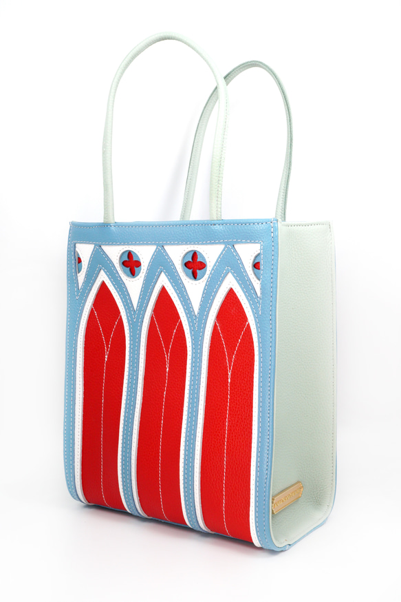 クラシカルな中世ゴシック建築モチーフの「カテドラルバッグ」（本革製）／sb-1 cathedral bag 2枚目の画像