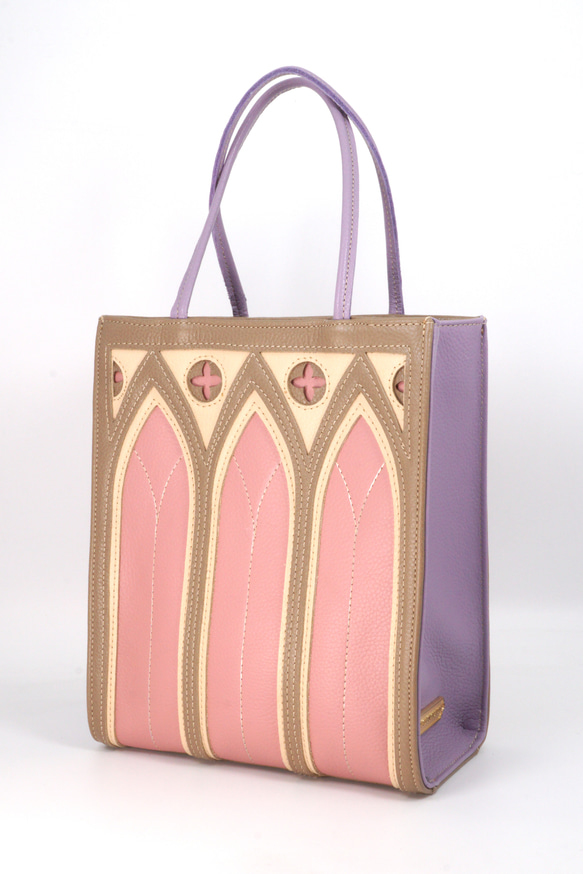 クラシカルな中世ゴシック建築モチーフの「カテドラルバッグ」（本革製）／gg-01 cathedral bag 2枚目の画像