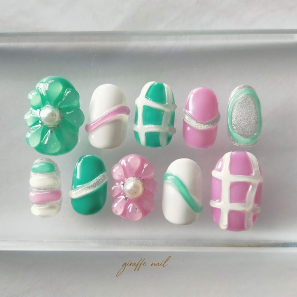 ネイルチップオーダー ニュアンス ぷっくり マグネット うねうね