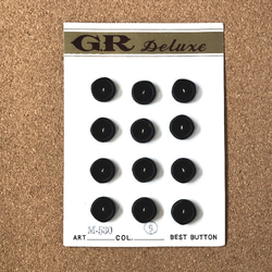 【SALE】 ボタン シート レトロ シートボタン 1シート ブラック 二つ穴 ab-066 1枚目の画像