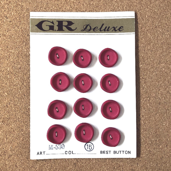 【SALE】 ボタン シート レトロ シートボタン 1シート ピンク 二つ穴 ab-071 1枚目の画像