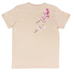 手染め京友禅Tシャツ 桜　ベージュ 5枚目の画像