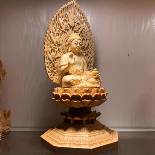 MD*0469 仏像 木彫仏像 木彫り 木製 仏像 薬師如来 座像 縁起物