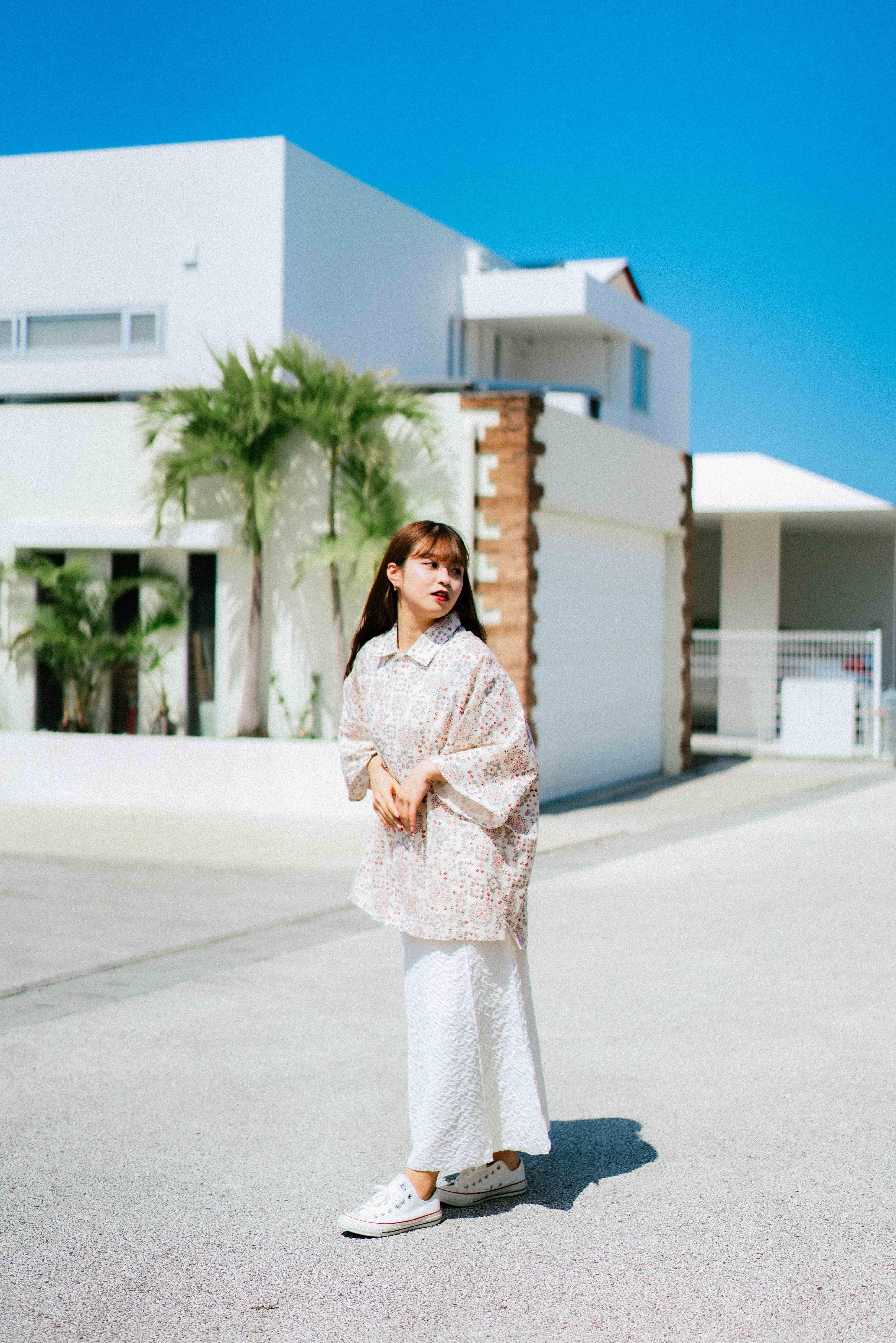 ペイズリーカットシャツ White