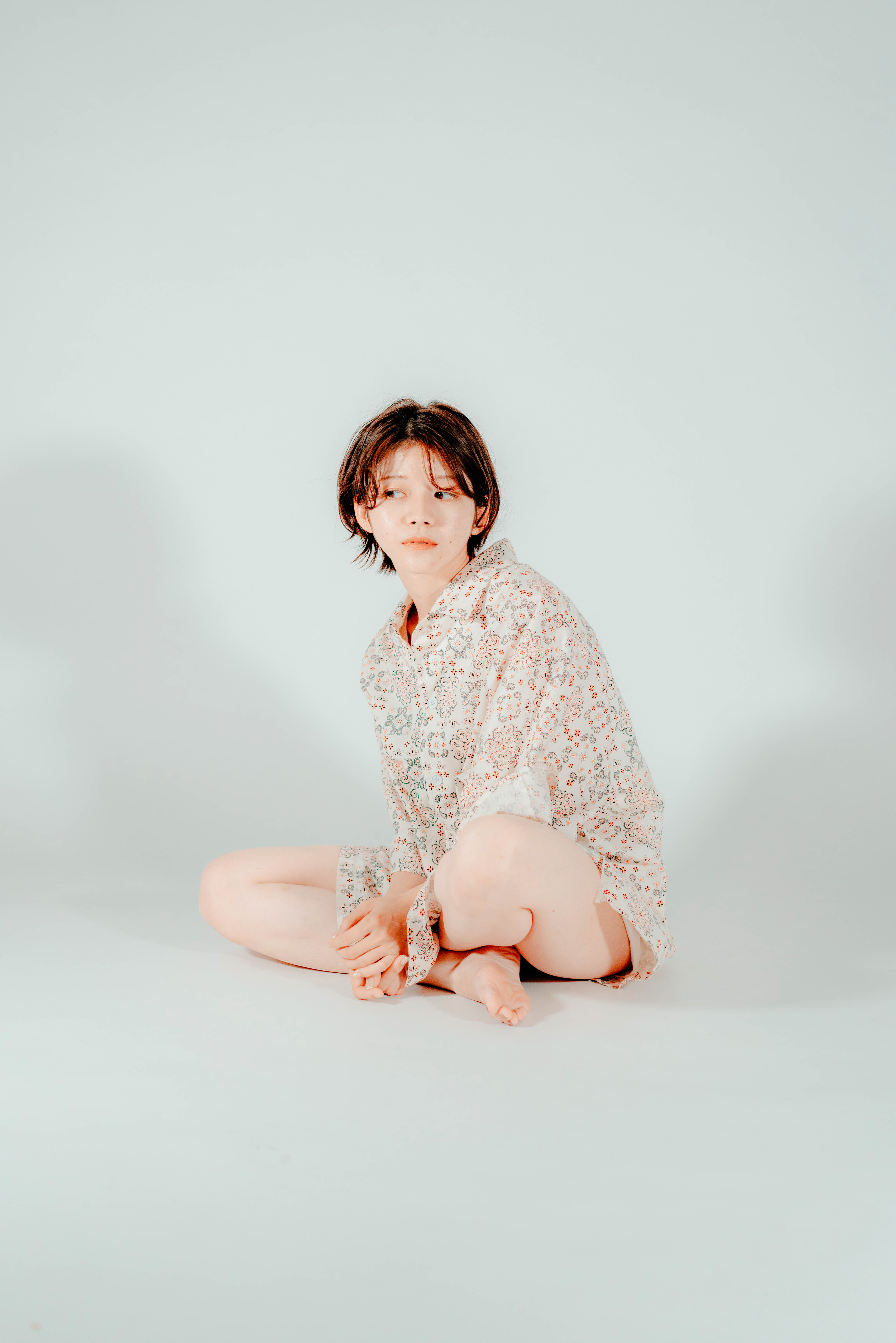 ペイズリーカットシャツ White