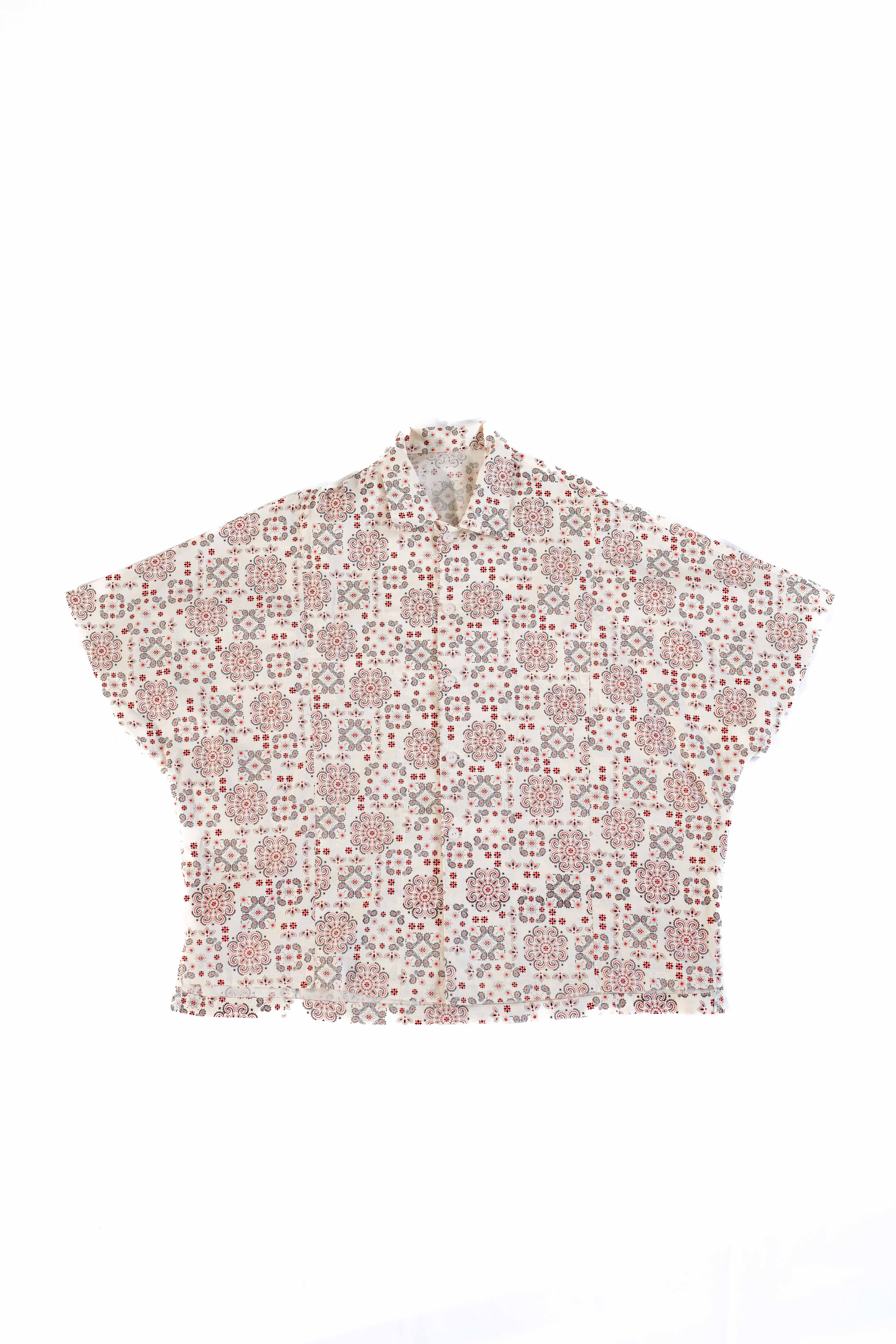 ペイズリーカットシャツ White