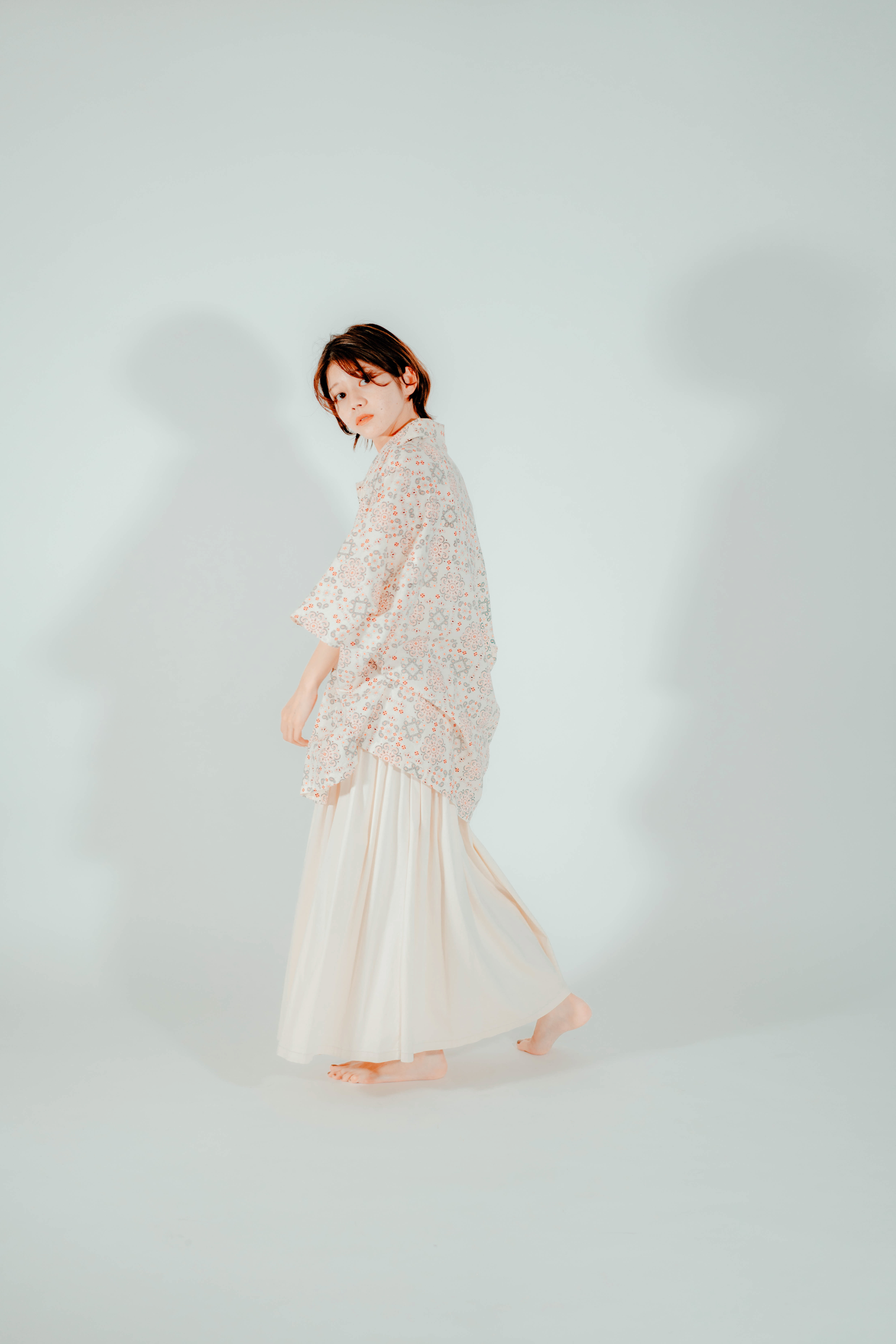 ペイズリーカットシャツ White