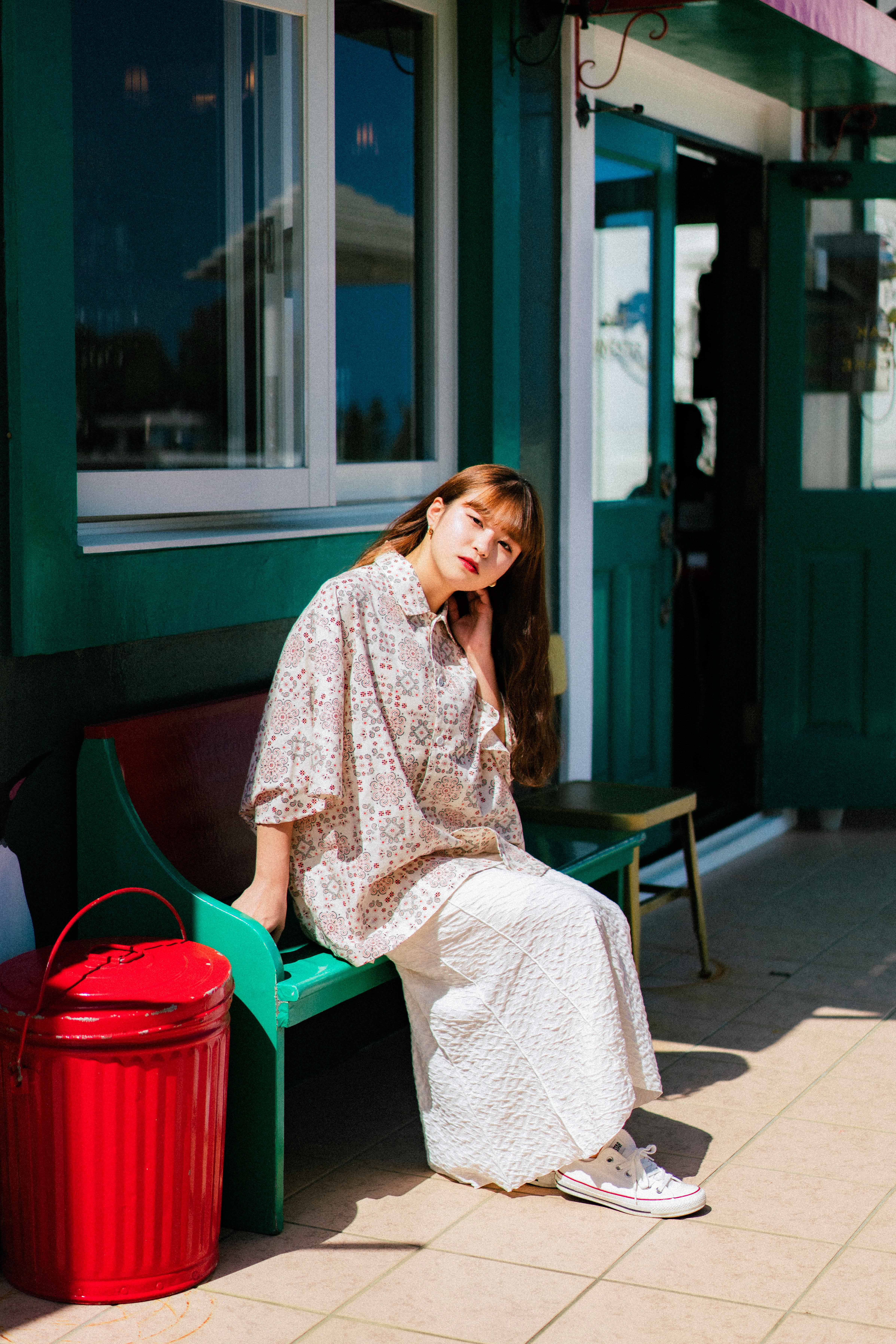 ペイズリーカットシャツ White