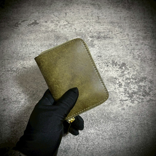 プエブロレザー ミニ財布 経年変化 本革 牛革 イタリアンレザー YKK