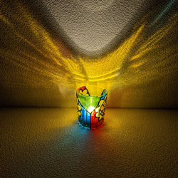 『　ひまわり　』　キャンドルホルダー　LEDキャンドルライト付き 9枚目の画像