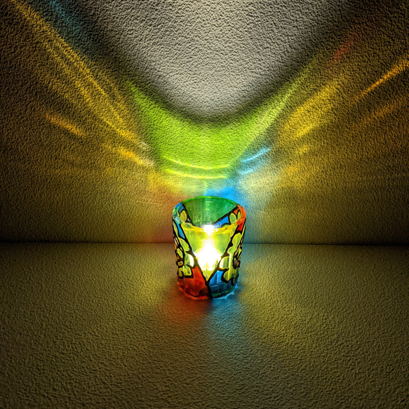 『　ひまわり　』　キャンドルホルダー　LEDキャンドルライト付き 7枚目の画像