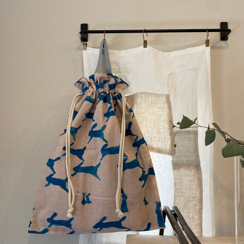 ミナペルホネン 大き目 巾着 お着換え入れ 体操服袋・お着替え袋