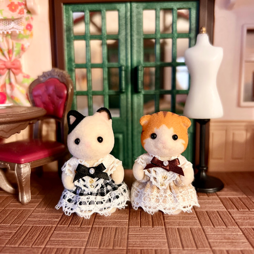 再販】シルバニア＊チェックワンピース＊赤ちゃんサイズ