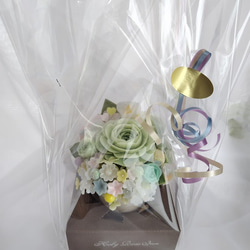石鹸のバラと花飾りグリーンサマー・ホワイトポット/ソープカービング/石鹸彫刻 4枚目の画像