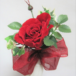 ダリア、バラ、ガーベラのキャスケードブーケ♪ブートニア付き♪生花みたいに綺麗な造花です♪高品質なのに安い 20枚目の画像