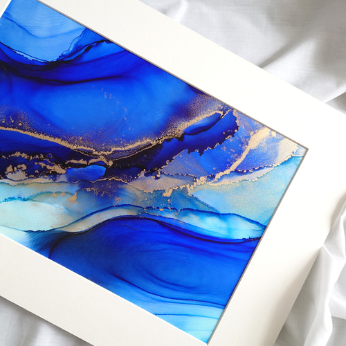 大理石のようなアルコールインクアートパネル⭐︎原画 アルコール