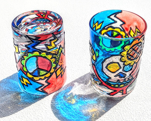 稲妻ピース と 向日葵マシンガン 』 キャンドルホルダー LED