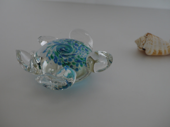 海の守り神　Honu　ガラスのウミガメ（Blue) 6枚目の画像