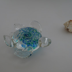 海の守り神　Honu　ガラスのウミガメ（Blue) 7枚目の画像