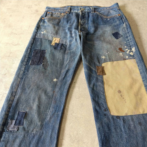 リーバイス 501 ビンテージ usa製 パッチワークデニム ダメージ グランジ ビンテージ usa製 リーバイス 501 パッチワークデニム ダメージ