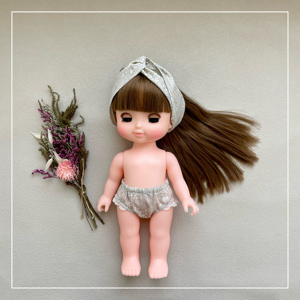 【ソランちゃん 服  レミンちゃん 服 メルちゃん 服 】リバティ サロペット セットアップ 3枚目の画像