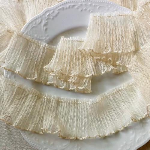 再入荷＊50cm単位 FL220608-L チュール プリーツフリルブレード