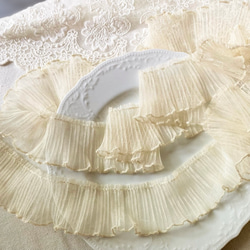 再入荷＊50cm単位 FL220608-L チュール プリーツフリルブレード