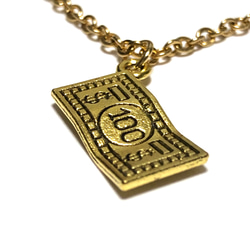 1107.ゴールドマネー、ドル紙幣、100ドル札のネックレス 7枚目の画像