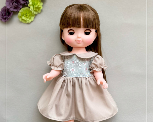 ソランちゃん 服 レミンちゃん 服 メルちゃん 服】花柄 グリーン