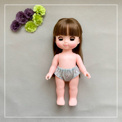 【ソランちゃん 服  レミンちゃん 服　メルちゃん 服】花柄  グリーン　ワンピース 5枚目の画像