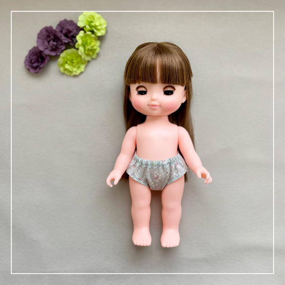 【ソランちゃん 服  レミンちゃん 服　メルちゃん 服】花柄  グリーン　ワンピース 5枚目の画像