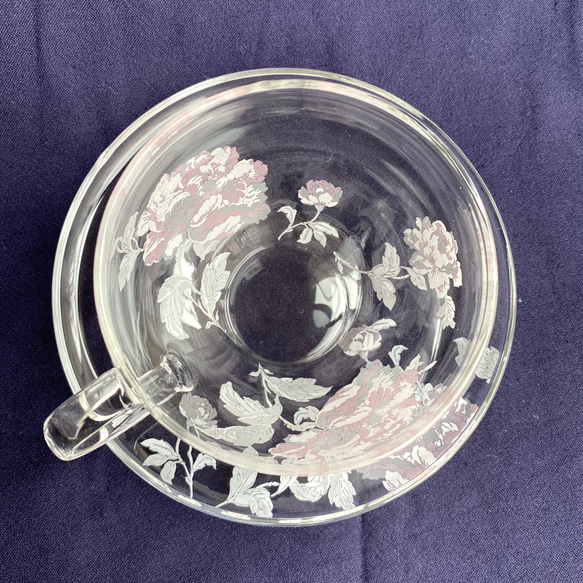ピオニーのカップ＆ソーサー(耐熱ガラス) 3枚目の画像