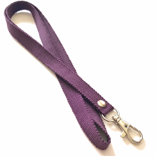 真田紐ネックストラップ（紫色 長さ50cm）送料込価格 ネック