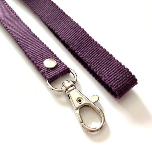 長さストラップカラー選択　KanazawaPOLES 30cmグリップパープル 真田紐ネックストラップ（紫色 長さ50cm）送料込価格 ネック