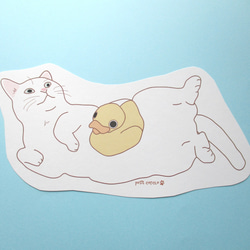 猫変形ポストカード「紫陽花＃2」（へそ天ちゃんとセットになってます） 3枚目の画像