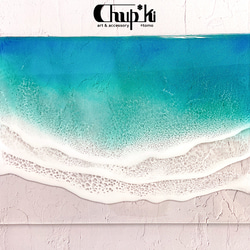 エポキシレジン 海アート 透明アクリルプレート 1枚目の画像